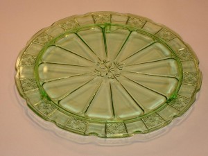 Green Doric Cake Plate